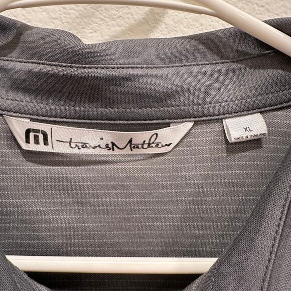 Travis Mathew Men's XL Gray Striped Golf Polo Shirt Casual Outdoor Preppy EUC - Picture 5 of 6